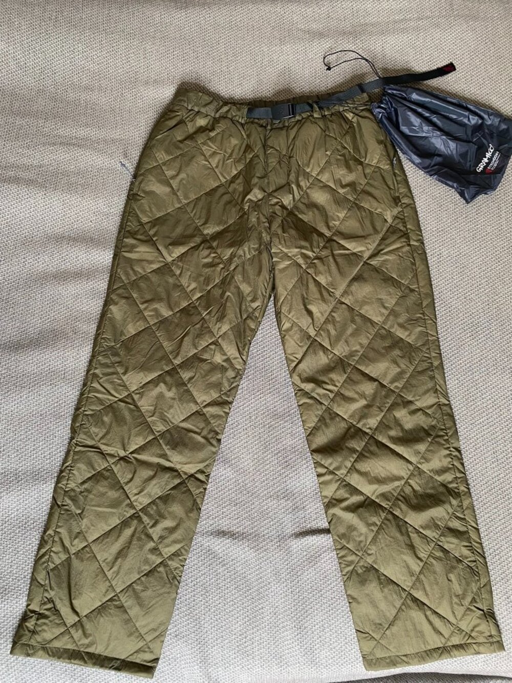Gramicci Khaki Thermal Insulation Quilted Pants Unisex Medium